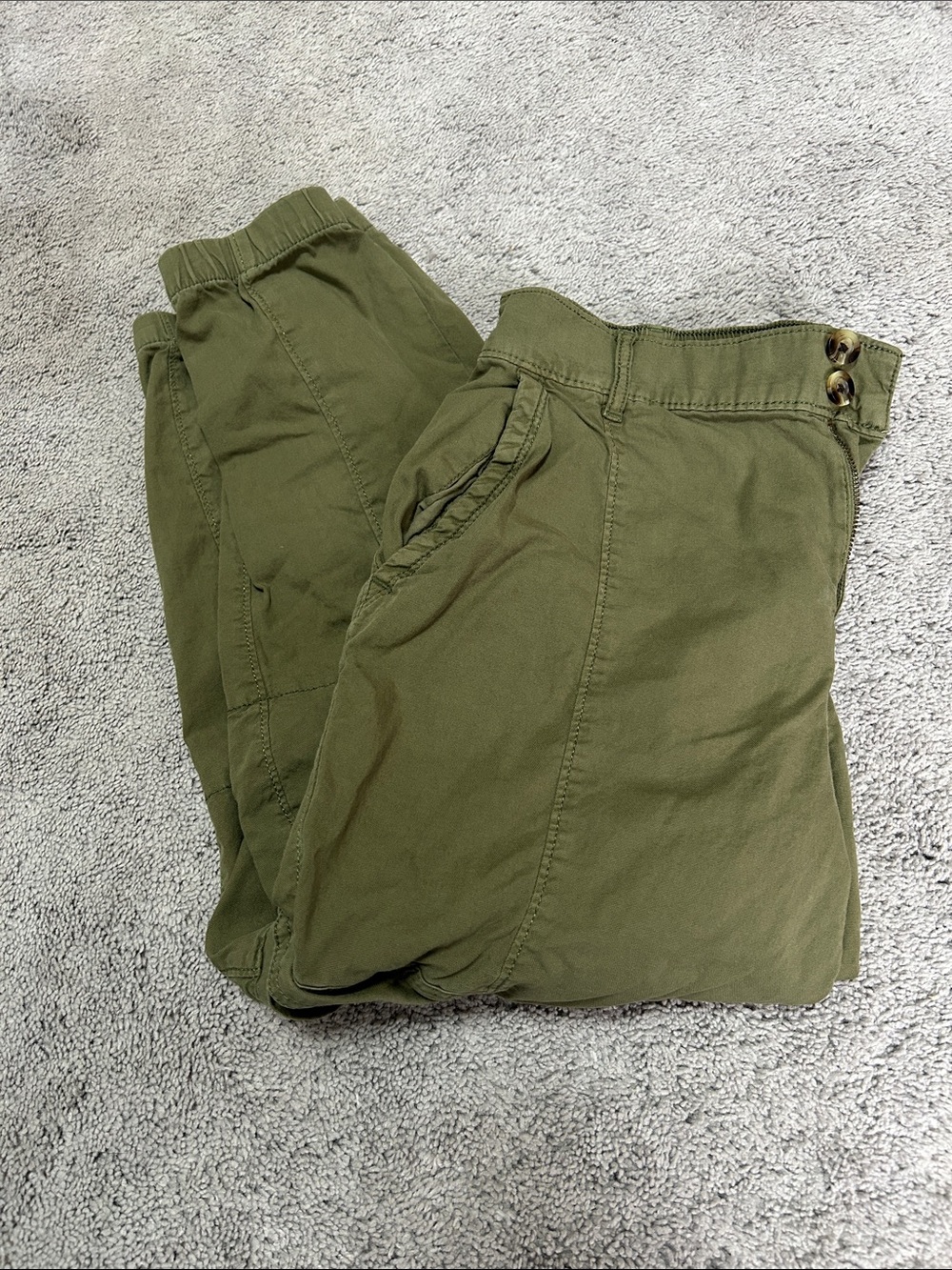 Sonoma Olive Green Cropped Utility Joggers